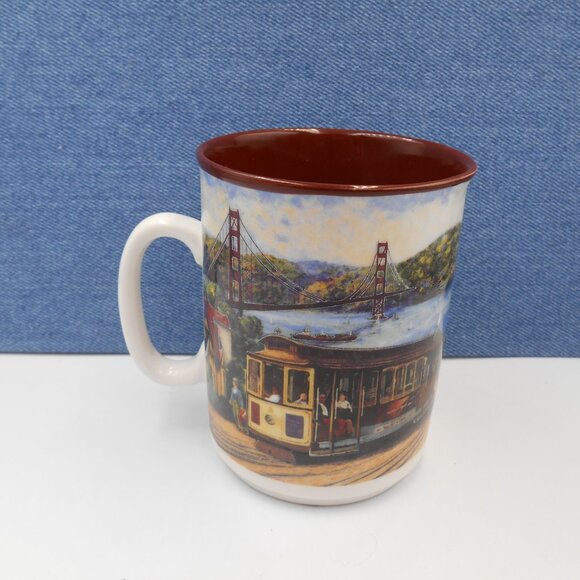 VINTAGE SAN FRANCISCO MUG CUP CABLE CAR BRIDGE THEME TOURIST CITY COLLECTIBLE - Picture 3 of 9